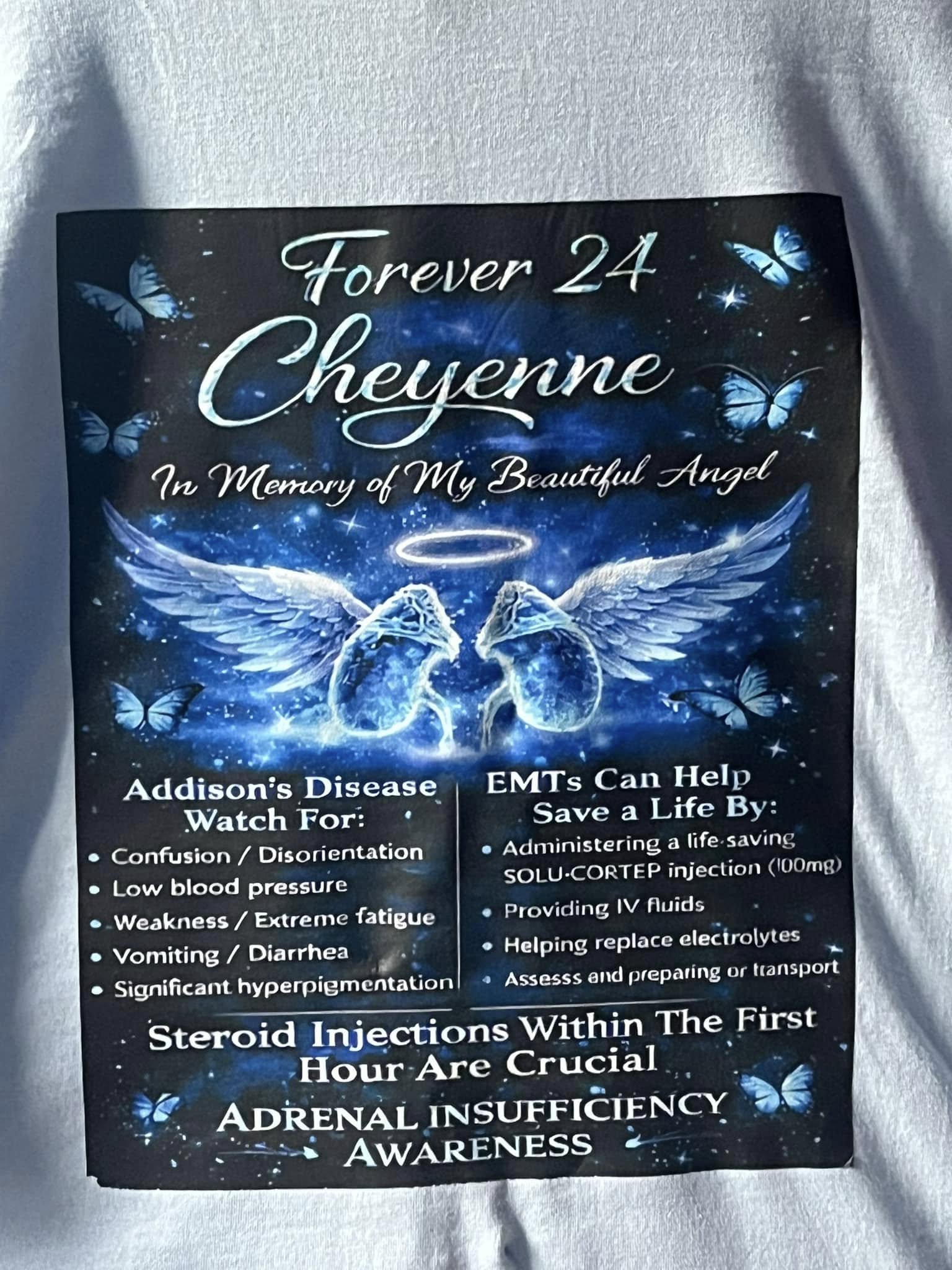 Cheyenne — Addison's Disease Awareness Memorial T-Shirt