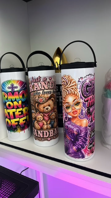 Custom 20oz Skinny Tumbler with Handle — Flip Spout