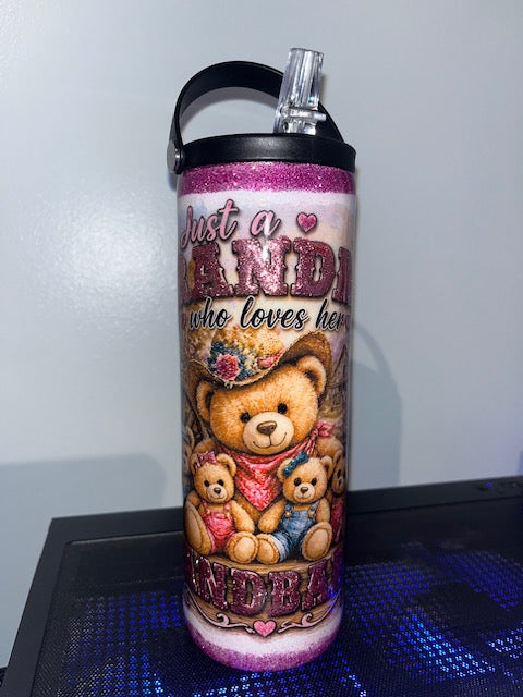 Custom 20oz Skinny Tumbler with Handle — Flip Spout